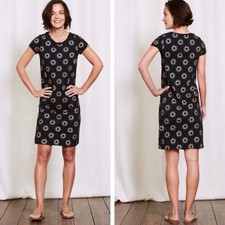 Boden Coralie Jersey T-shirt Dress Navy Blue Sun Novelty Print US Size 6R 6 picture