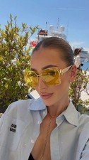 Fendi FF40220 Oversized Sunglasses Gold Logo 63-18-140 Women picture