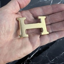 Hermes Gold H Belt Buckle Only | Fits 32mm Belt | Brushed Finish GHW | France picture
