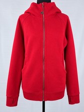 Lululemon bright red scuba zip hoodie womens size l/ xl picture