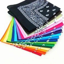 1/4/8pc Bandana 100% Cotton Paisley Print Double-Sided Scarf Head Neck Face Mask picture