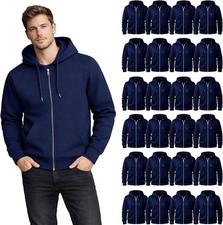 BILLIONHATS 24-Pack Wholesale Full Zip Hoodies, Assorted Sizes, Cotton Fleece picture