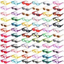 72 Pack Rectangle Sunglasses for Women Men Retro Glasses Multicolored picture