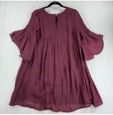 NWT Umgee Boho Bliss Wine/Burgundy Embroidered Tunic Mini Fall Dress Women's picture