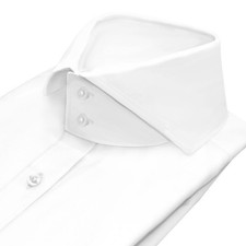 Men's High Cutaway Italian Collar Tailored Fit White Formal Office Dress Shirt picture