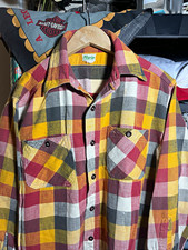 True Vintage 1940s Pilgrim Multicolor Plaid Flannel Long Sleeve Button-Up picture