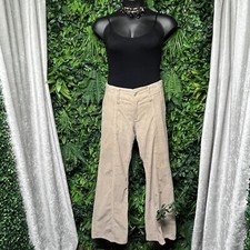 Y2K THE BLUES Pants Women 13/14 Tan Bell Bottom Flared Corduroy Vintage 2760 picture