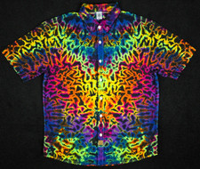 Austin Mackereth Dyes N Good Vibes Classic Scrunch Button Down Shirt M Handmade picture
