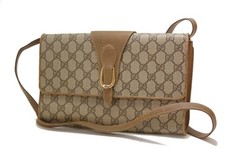 Auth GUCCI GG Coated Canvas Shoulder Crossbody Messenger Bag PVC Brown 1021a picture