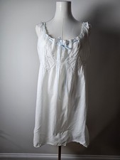 Vtg 1920s White Cotton Lawn Envelope Chemise Step-In, Floral Eyelet Embroidery picture