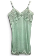 Movie Star Vintage Mint Green Lace Lingerie Slip Dress 36 picture