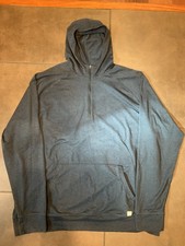 Vuori Men's Ponto Performance Azure Heather Half Zip Hoodie Size XXL picture