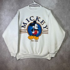VINTAGE Mickey Mouse Sweatshirt Adult XL White Disney Pullover Casual USA 90s picture