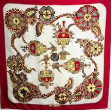 HERMÈS Cendrillon 100% Silk Twill Square Scarf Bird Theme Baroque Multicolor picture