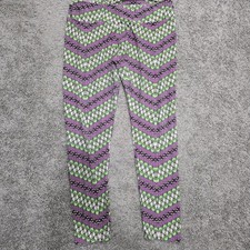 Lularoe Women Leggings Kermit The Frog Purple Green Chevron Soft Stretch Muppets picture