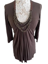 NWT Sky Lavish Union Brown Ladies Dress Sz L $196 picture