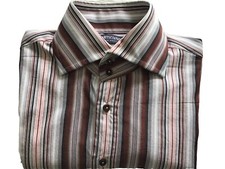 Artigiano Asoni Shirt Size 15.75/40 Men's Multicolor Striped Long Sleeve  picture