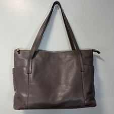 Hammitt Los Angeles Addie Grey Pebbled Leather Large Zip Tote Stud Hardware Bag picture