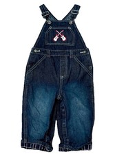 Gymboree Jr Rock Star Electric Guitar Overalls Dark Denim Plaid Cuffs Sz 12-18 M picture