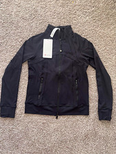 lululemon Define Track Jacket Black Size 6 Slim Fit Full Zip Pockets Thumbhole picture