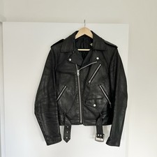 Vintage Schott Perfecto Black Leather Motorcycle Jacket Coat Double Rider 36 USA picture