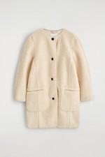 MOVING SALE NEW COS Women ECRU LONGLINE TEDDY JACKET - SIZE 4 picture