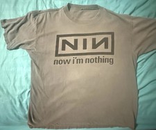NIN Nine Inch Nails “NOW I’M NOTHING” Vintage Black Shirt Large Industrial Men’s picture