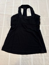 Lululemon Black Scoop Neck Tank Top W/ Built in Bra Athleisure Activewear 10 picture