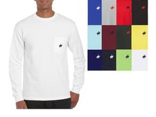 Men's Cotton Long Sleeve T-Shirts With Chest Pocket (4-Pack) picture