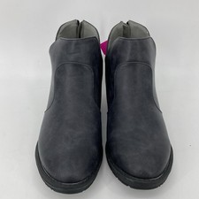 Avanti Black Smoked Josie Ankle Boots Zippered Back Size 9 EUC picture