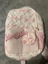 Rare Danbar Global Bow Backpack Kids Pink White Nwt picture