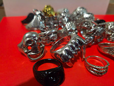 Halloween Themed Rings Lot S5 To 11 Skulls, Teeth, Spooky Lot Of 20 Costume. picture