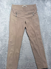 Rafaella Rosso Women's Gray Solid Pull-On Stretch Slim Ankle Skinny Pants 8 picture