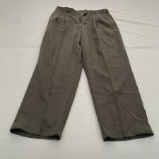 Slates Mens Size 32x29.5 Grayish Green Dress Pants Slacks Trousers Tiny Holes picture