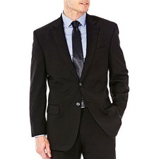 J.M. Haggar Classic Fit Premium Stretch Suit Jacket Men's 42R Black Long Sleeve picture