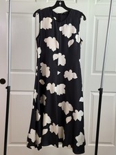 Theory Nophella Silk Floral Midi Dress Sz 6 w/ Slip NWT $465 picture