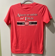 Abercrombie & Fitch Pink Logo Graphic Print Cotton Crew Neck T-Shirt L picture