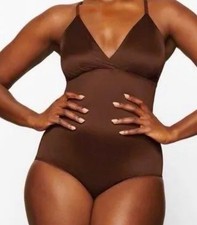 Skims Simply Bare Brief Bodysuit with Snaps - NEW - Jasper Brown - 3XL picture