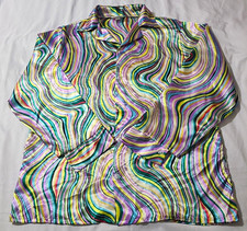 Halloween Mens XXL 70s Disco Shirt Psychedelic Groovy Halloween Costume Retro picture
