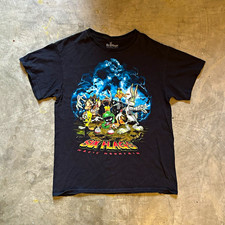 Six Flags Magic Mountain Looney Tunes Black Graphic Cotton T-Shirt M Preshrunk picture