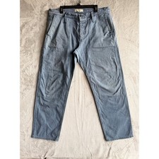 Madewell Canvas Workwear Pants Mens 36x32 Relaxed Double Knee Faded Blue Cotton picture