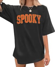 Halloween T Shirts for Women Oversized Spooky Season Shirt Spooky Shirts picture