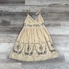 Vintage Y2K NWT Hale Bob Cotton Embroidered Mini Dress Fairy Grunge Boho XS picture