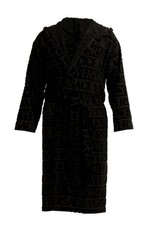 Versace Unisex Black Crystal 100% Cotton Hooded Belted Bathrobe Size 2XL picture