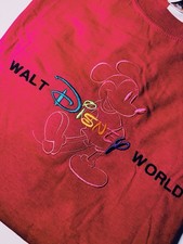 Vintage OG 90’s Walt Disney World T-Shirt Tee Mickey Mouse Embroidered Pink WDW picture