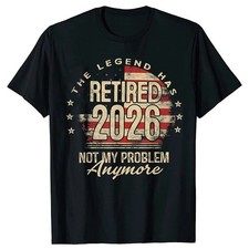 The Legend Has Retired 2026 Funny Retirement USA Flag T-Shirt Unisex Tee picture