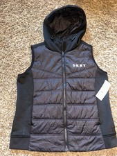 NWT DKNY Sport Hooded Quilted Puffer Vest  Size L picture