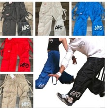 NWT Vintage 90s UFO Spell Out Parachute Rave Cargo Pants Size XS, S, M picture