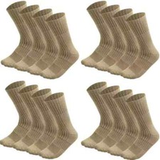 Wholesale Mens Beige Army Military Socks Combat Trekking Hiking Size 10-13,13-15 picture