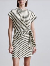 NWT Apiece Apart Nina Striped Clinched Minidress Organic Cotton Size Small picture